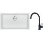 Franke Maris MRG 110-72 zlewozmywak 72x40 cm Fragranite biały polarny z baterią kuchenną Lina czarny mat (1250687263, 1150626019) zdj.1