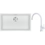 Franke Maris MRG 110-72 zlewozmywak 72x40 cm Fragranite biały polarny z baterią kuchenną Lina biały polarny (1250687263, 1150626024) zdj.1