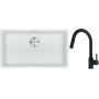 Franke Maris MRG 110-72 zlewozmywak 72x40 cm Fragranite biały polarny z baterią kuchenną Lina onyx (1250687263, 1150626055) zdj.1