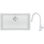 Franke Maris MRG 110-72 zlewozmywak 72x40 cm Fragranite biały polarny z baterią kuchenną Lina biały polarny (1250687263, 1150626081) zdj.1