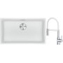 Franke Maris MRG 110-72 zlewozmywak 72x40 cm Fragranite biały polarny z baterią kuchenną Lina chrom/biały (1250687263, 1150626088) zdj.1