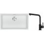Franke Maris MRG 110-72 zlewozmywak 72x40 cm Fragranite biały polarny z baterią kuchenną Lina czarny mat (1250687263, 1150712435) zdj.1