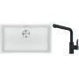 Franke Maris MRG 110-72 zlewozmywak 72x40 cm Fragranite biały polarny z baterią kuchenną Urban czarny mat (1250687263, 1150627523) zdj.1