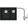 Franke Maris MRG 160-34-15SBR zlewozmywak 52x40 cm Fragranite czarny mat z baterią kuchenną Atlas stal szlachetna (1250687264, 1150521439) zdj.1