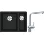 Franke Maris MRG 160-34-15SBR zlewozmywak 52x40 cm Fragranite czarny mat z baterią kuchenną Atlas Neo Sensor stal szlachetna (1250687264, 1150625523) zdj.1