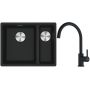 Franke Maris MRG 160-34-15SBR zlewozmywak 52x40 cm Fragranite czarny mat z baterią kuchenną Lina czarny mat (1250687264, 1150626019) zdj.1