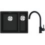 Franke Maris MRG 160-34-15SBR zlewozmywak 52x40 cm Fragranite czarny mat z baterią kuchenną Lina onyx (1250687264, 1150626020) zdj.1