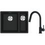 Franke Maris MRG 160-34-15SBR zlewozmywak 52x40 cm Fragranite czarny mat z baterią kuchenną Lina czarny mat (1250687264, 1150626053) zdj.1