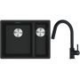 Franke Maris MRG 160-34-15SBR zlewozmywak 52x40 cm Fragranite czarny mat z baterią kuchenną Lina onyx (1250687264, 1150626055) zdj.1
