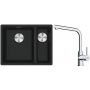 Franke Maris MRG 160-34-15SBR zlewozmywak 52x40 cm Fragranite czarny mat z baterią kuchenną Lina chrom (1250687264, 1150693230) zdj.1