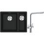 Franke Maris MRG 160-34-15SBR zlewozmywak 52x40 cm Fragranite czarny mat z baterią kuchenną Neptune Clear Water chrom (1250687264, 1150370689) zdj.1