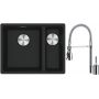 Franke Maris MRG 160-34-15SBR zlewozmywak 52x40 cm Fragranite czarny mat z baterią kuchenną Sentinel chrom (1250687264, 1150029591) zdj.1