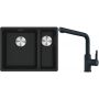 Franke Maris MRG 160-34-15SBR zlewozmywak 52x40 cm Fragranite czarny mat z baterią kuchenną Urban czarny mat (1250687264, 1150627523) zdj.1
