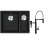 Franke Maris MRG 160-34-15SBR zlewozmywak 52x40 cm Fragranite czarny mat z baterią kuchenną Vital Semi-Pro czarny mat/stal (1250687264, 1200621313) zdj.1