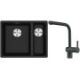 Franke Maris MRG 160-34-15SBR zlewozmywak 52x40 cm Fragranite onyx z baterią kuchenną Atlas czarna stal szlachetna (1250687265, 1150550427) zdj.1