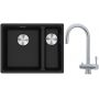 Franke Maris MRG 160-34-15SBR zlewozmywak 52x40 cm Fragranite onyx z baterią kuchenną Coxy chrom (1250687265, 1150159732) zdj.1