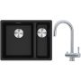 Franke Maris MRG 160-34-15SBR zlewozmywak 52x40 cm Fragranite onyx z baterią kuchenną Eos stal szlachetna (1250687265, 1200179979) zdj.1