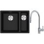 Franke Maris MRG 160-34-15SBR zlewozmywak 52x40 cm Fragranite onyx z baterią kuchenną Eos stal szlachetna (1250687265, 1150590045) zdj.1