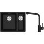 Franke Maris MRG 160-34-15SBR zlewozmywak 52x40 cm Fragranite onyx z baterią kuchenną Lina czarny mat (1250687265, 1150712435) zdj.1