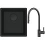 Franke Maris MRG 110-37 zlewozmywak 40x37 cm Fragranit + czarny mat z baterią kuchenną Eos czarna stal szlachetna (1250697760, 1150613671) zdj.1