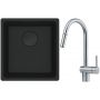 Franke Maris MRG 110-37 zlewozmywak 40x37 cm Fragranit + czarny mat z baterią kuchenną Leda Neo stal szlachetna (1250697760, 1150590047) zdj.1