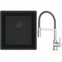 Franke Maris MRG 110-37 zlewozmywak 40x37 cm Fragranit + czarny mat z baterią kuchenną Lina chrom/szary (1250697760, 1150626087) zdj.1