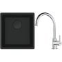 Franke Maris MRG 110-37 zlewozmywak 40x37 cm Fragranit + czarny mat z baterią kuchenną Lina chrom (1250697760, 1150693228) zdj.1