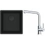 Franke Maris MRG 110-37 zlewozmywak 40x37 cm Fragranit + czarny mat z baterią kuchenną Lina chrom (1250697760, 1150712420) zdj.1