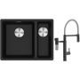 Franke Maris MRG 160-34-15SBR zlewozmywak 52x40 cm Fragranite onyx z baterią kuchenną Vital Semi-Pro czarny mat/stal (1250687265, 1200621313) zdj.1