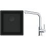 Franke Maris MRG 110-37 zlewozmywak 40x37 cm Fragranit + czarny mat z baterią kuchenną Lina chrom (1250697760, 1150693230) zdj.1