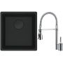 Franke Maris MRG 110-37 zlewozmywak 40x37 cm Fragranit + czarny mat z baterią kuchenną Sentinel chrom (1250697760, 1150029591) zdj.1