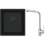 Franke Maris MRG 110-37 zlewozmywak 40x37 cm Fragranit + czarny mat z baterią kuchenną Sirius Side chrom (1250697760, 1150668280) zdj.1
