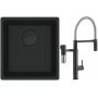 Franke Maris MRG 110-37 zlewozmywak 40x37 cm Fragranit + czarny mat z baterią kuchenną Vital Semi-Pro czarny mat/stal (1250697760, 1200621313) zdj.1