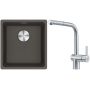 Franke Maris MRG 110-37 zlewozmywak granitowy 43x40 cm łupkowy szary z baterią kuchenną Atlas stal szlachetna (1250716374, 1150521439) zdj.1