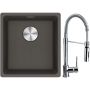 Franke Maris MRG 110-37 zlewozmywak granitowy 43x40 cm łupkowy szary z baterią kuchenną Coxy chrom (1250716374, 1150159732) zdj.1