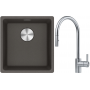 Franke Maris MRG 110-37 zlewozmywak granitowy 43x40 cm łupkowy szary z baterią kuchenną Eos stal szlachetna (1250716374, 1150590045) zdj.1