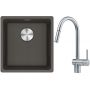 Franke Maris MRG 110-37 zlewozmywak granitowy 43x40 cm łupkowy szary z baterią kuchenną Leda Neo stal szlachetna (1250716374, 1150590047) zdj.1