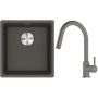Franke Maris MRG 110-37 zlewozmywak granitowy 43x40 cm łupkowy szary z baterią kuchenną Lina kamienny szary (1250716374, 1150626057) zdj.1