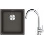 Franke Maris MRG 110-37 zlewozmywak granitowy 43x40 cm łupkowy szary z baterią kuchenną Lina chrom (1250716374, 1150693228) zdj.1