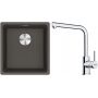 Franke Maris MRG 110-37 zlewozmywak granitowy 43x40 cm łupkowy szary z baterią kuchenną Lina chrom (1250716374, 1150712420) zdj.1