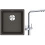 Franke Maris MRG 110-37 zlewozmywak granitowy 43x40 cm łupkowy szary  z baterią kuchenną Neptune Clear Water chrom (1250716374, 1150370689) zdj.1