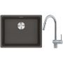 Franke Maris MRG 110-52 zlewozmywak granitowy 55,3x43,3 cm łupkowy szary  z baterią kuchenną Leda Neo stal szlachetna (1250716375, 1150590047) zdj.1