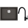 Franke Maris MRG 110-52 zlewozmywak granitowy 55,3x43,3 cm łupkowy szary z baterią kuchenną Lina onyx (1250716375, 1150626055) zdj.1