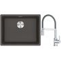 Franke Maris MRG 110-52 zlewozmywak granitowy 55,3x43,3 cm łupkowy szary z baterią kuchenną Lina chrom/szary (1250716375, 1150626087) zdj.1