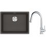 Franke Maris MRG 110-52 zlewozmywak granitowy 55,3x43,3 cm łupkowy szary z baterią kuchenną Lina chrom (1250716375, 1150693229) zdj.1