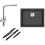 Franke Maris MRG 110-52 zlewozmywak granitowy 55,3x43,3 cm łupkowy szary  z baterią kuchenną Neptune Clear Water chrom (1250716375, 1150370689) zdj.1