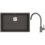 Franke Maris zlewozmywak granitowy 65,3x43,3 cm łupkowy szary z baterią kuchenną Lina kamienny szary (1250716376, 1150626022) zdj.1