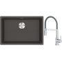 Franke Maris zlewozmywak granitowy 65,3x43,3 cm łupkowy szary z baterią kuchenną Lina chrom/szary (1250716376, 1150626087) zdj.1