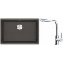 Franke Maris zlewozmywak granitowy 65,3x43,3 cm łupkowy szary z baterią kuchenną Lina chrom (1250716376, 1150712420) zdj.1