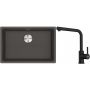 Franke Maris zlewozmywak granitowy 65,3x43,3 cm łupkowy szary z baterią kuchenną Lina czarny mat (1250716376, 1150712435) zdj.1